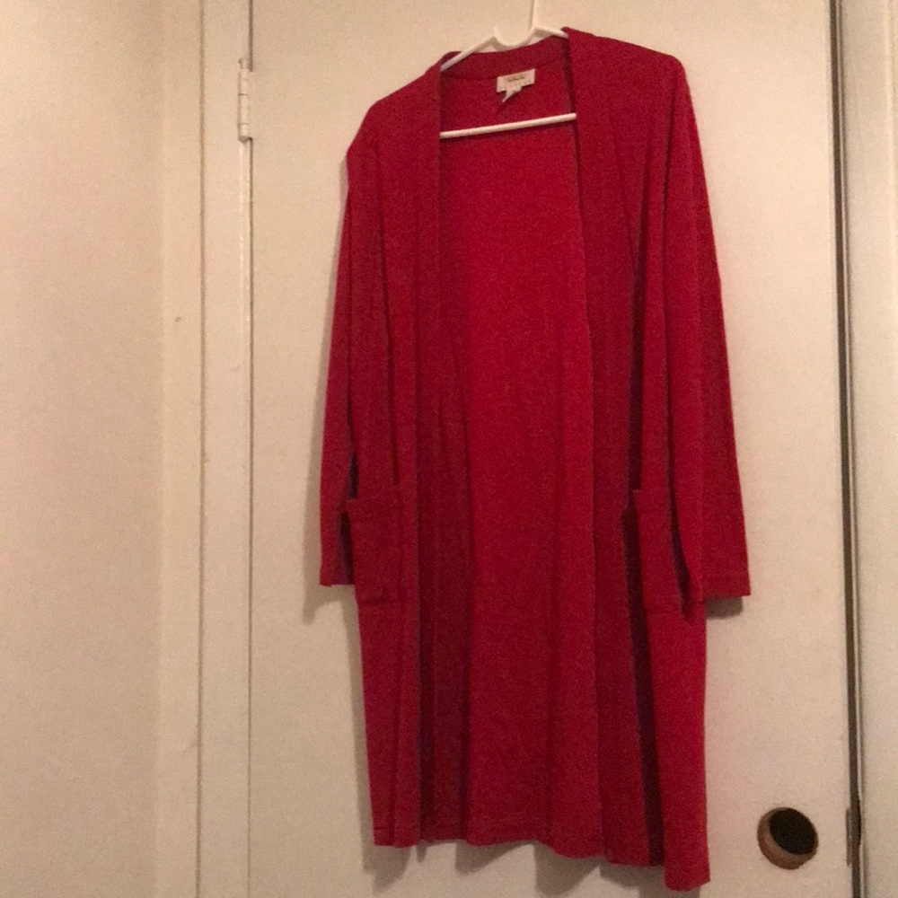 Talbots long red sweater